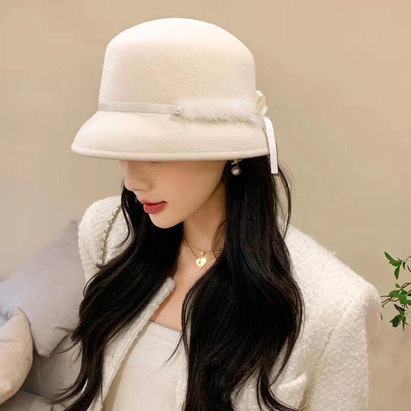 Wool Basin Hat Women's Woolen Hat Fashion Fisherman Hat