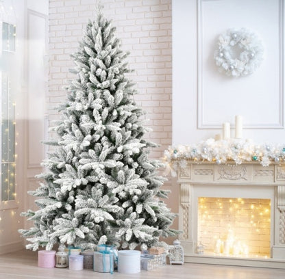 Christmas Tree ,With 1100 Branch Tips And Metal Stand,Foldable Fake Tree With Realistic Snowy Foliage For Home Decoration