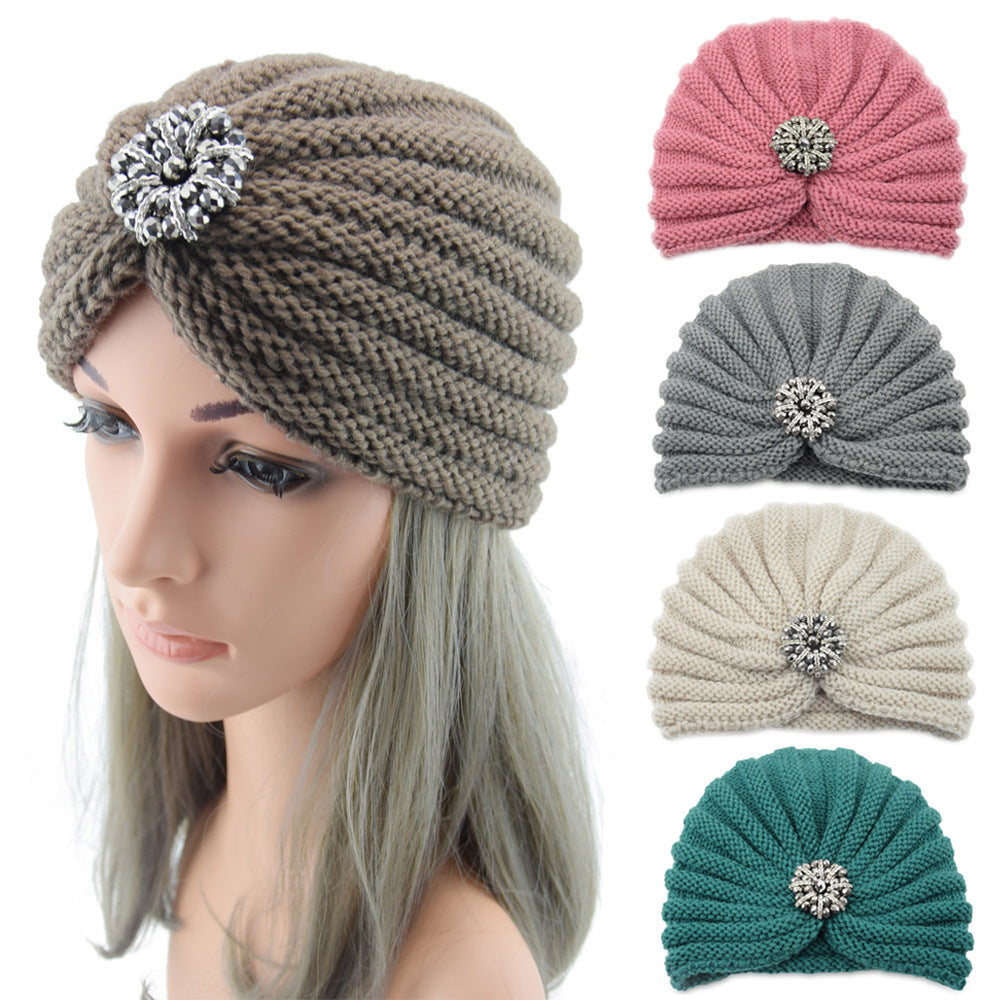 Round Beads Accessories Hat Woolen Hat Knitted Hat Bohemian Toe Cap